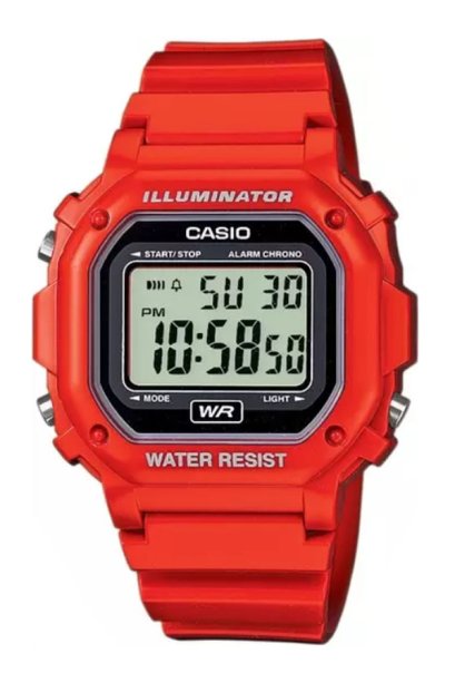 Casio Standard Digital นาฬิกาข้อมือ สายเรซิ่น รุ่น F-108WHC-4A  สีขาว สีดำ