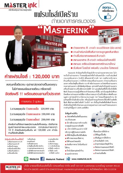 เปิดร้านถ่ายเอกสารวันนี้เริ่มต้นที่ ราคา 120,000 ก็เปิดร้านได้แล้ว