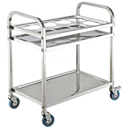 รถเข็นพร้อมช่องวางของด้านบน มีล้อ เบรคในตัว