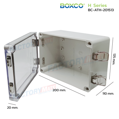 BOXCO BC-ATH-201513 กล่องกันน้ำฝาใส Plastic Enclosure Boxes