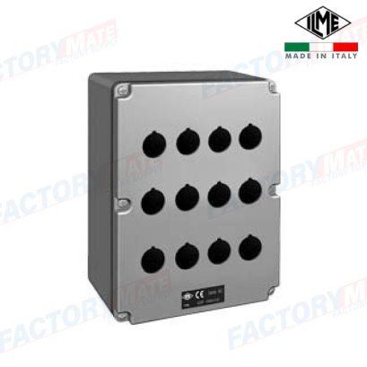 A2P 1520.12 Push Buttton Box, AC series, Without cable entry, 12 holes for unit Ø 22 mm