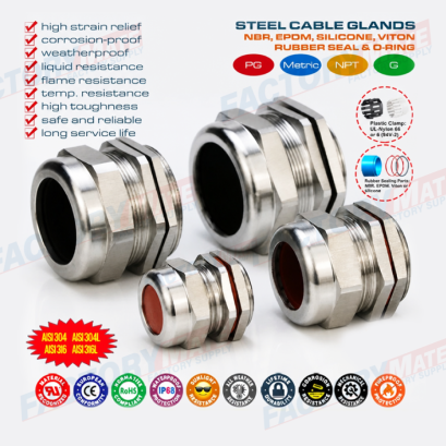 40mm Stainless Steel IP68 Cable Gland 304, 316, 316L M40x1.