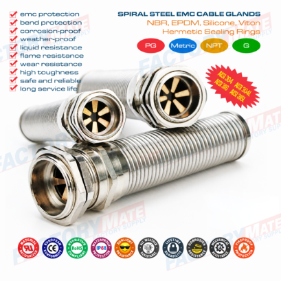 EMC Shielded Cable Glands Metric M12~M50 Stainless Steel Type 304, 316, 316L