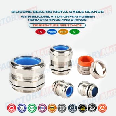 Ozone & Temperature Resistant 304, 316, 316L Stainless Steel M20 Cable Gland IP68 with Silicone Seals