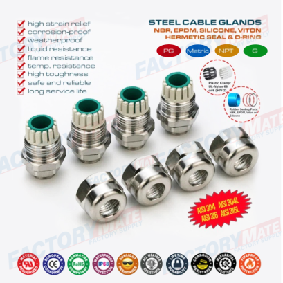 SS304 / SS316 / SS316L Stainless Steel PG9 Cable Gland
