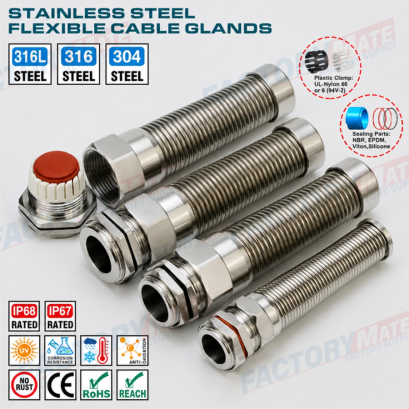 Spiral Metal Cable Glands NPT1/4-NPT3/4 Stainless Steel