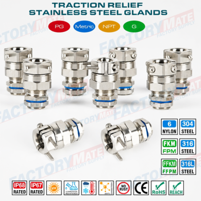 Type 316L, 316, 304 Stainless Steel IP68 Cable Gland M100x2.0 Metric Thread (EN 60423) for 78mm~84mm Cables
