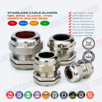 Weatherproof & Waterproof NPT Cable Glands (Cord Grips | Cable Grips) IP68 Stainless Steel Type 304, 316, 316L