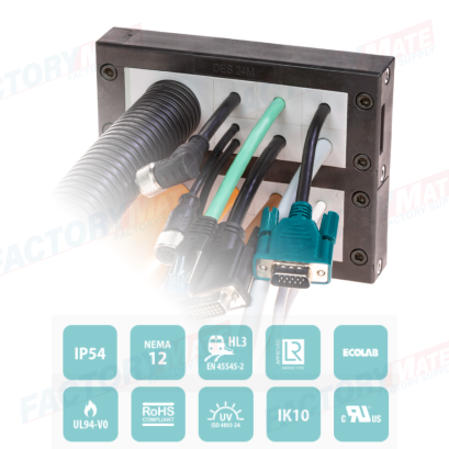 DES 24MX Modular frame for cables with and without connectors