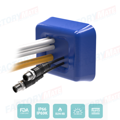 DES Q CLEAN Divisible Hygienic Design frames for cables with and without connectors