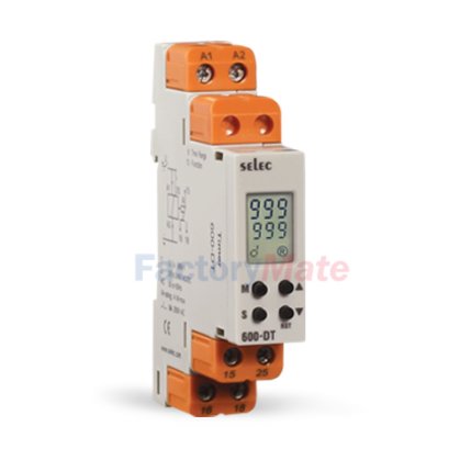 Analog Timers- 17.5mm Din Rail   Digital Timer, 15 Functions, 8 Time Ranges 600DT