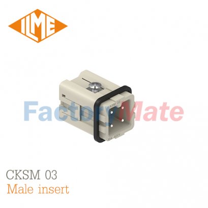 ILME CKSM 03 Male insert, CKS series, spring terminal connection, 3 poles + PE, 10 A 400 V 4 kV 3, size "21.21"