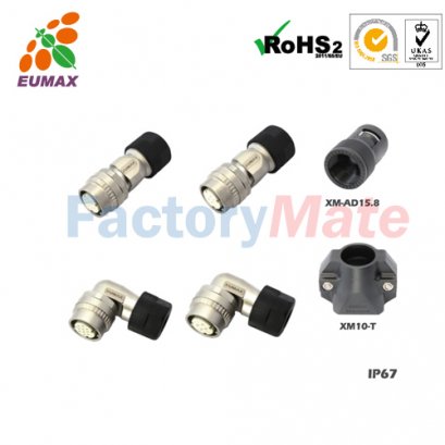 XM10J Series Push-Pull Connectors | XM10J-S10S-C JN2DS10SL2 Straight Plug 10P EUMAX JN2 Connector