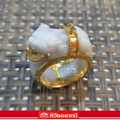 แหวนปี่เซียะหยกขาว