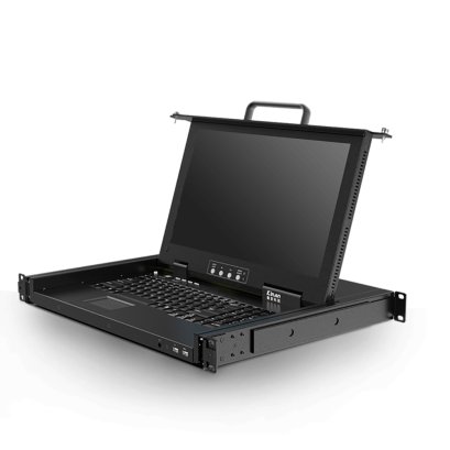 XW1604 : Kinan Short Depth Single Rail 4 Port 15.6” FHD LCD KVM Console