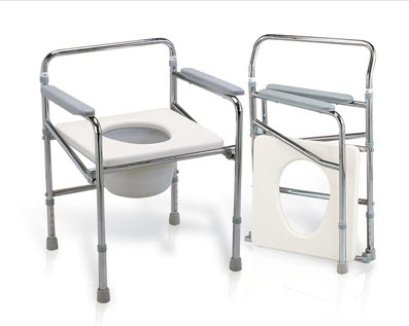 เก้าอี้นั่งถ่าย FS896 เหล็กชุบ พร้อมถัง พับได้ (ส่งฟรี)