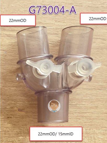 Adult Wye w/port 22ODx2, 15ID (73004-P)