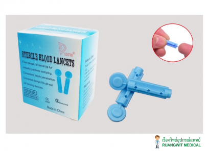 เข็มเจาะเลือด Dura Twist Lancet 30G (สีฟ้า) (100ชิ้น/กล่อง)
