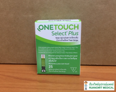 แผ่นตรวจน้ำตาล OneTouch รุ่น Select Plus (25 แผ่น)