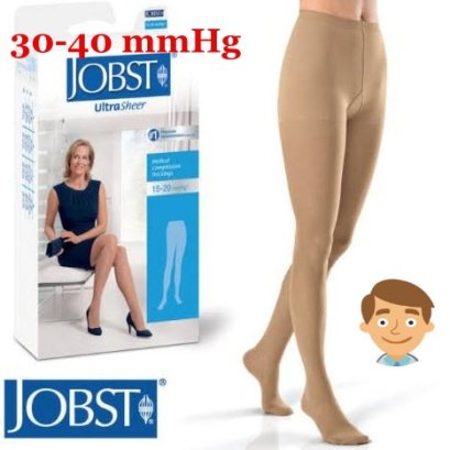 ถุงน่องเส้นเลือดขอด Jobst Ultra Sheer Waist เต็มตัว สีเนื้อ Jobst เต็มตัว แรงบีบ 30-40 มม.ปรอท