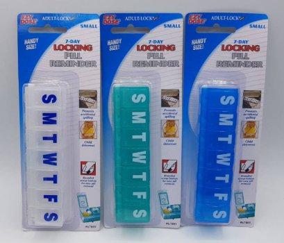 ตลับยา 7-Day Locking Pill Reminder #S (คละสี)