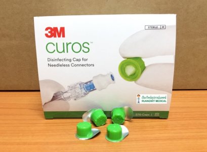 3M Curos Disinfecting Cap ฝาเขียวเม็ดเดี่ยว (270อัน/กล่อง) จุกปิดมีน้ำยาฆ่าเชื้อใช้กับตัวต่อระบบปิด