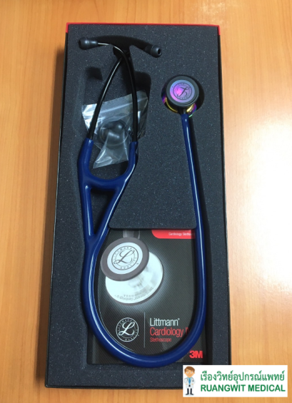 หูฟัง 3M Littmann Cardiology IV Navy หัวเรนโบว์ ก้านดำ (6242)