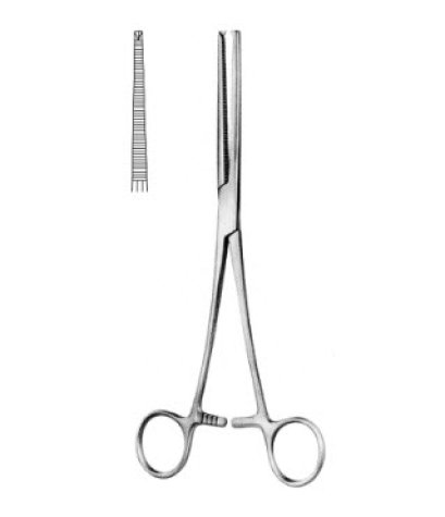 Rochester Ochsner Forcep 1x2T STR 18cm (14.0226.18) - Hilbro ปลายตรงมีเขี้ยว