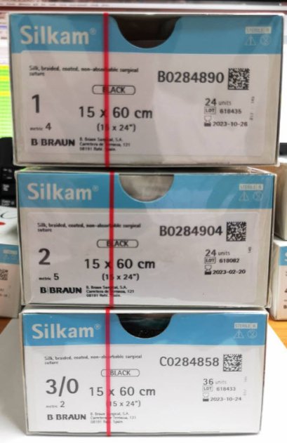 ไหมดำสเตอร์ไรด์ ไม่ติดเข็ม Silkam B-Braun เยอรมัน