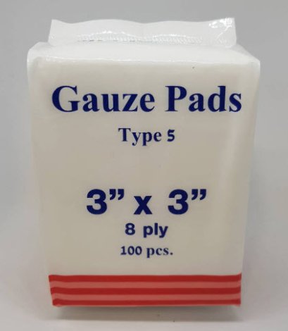 ผ้าก๊อซพับ 8 ชั้น 3x3 นิ้ว (100ชิ้น) MediGauz type 5