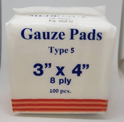 ผ้าก๊อซพับ 8 ชั้น 3x4 นิ้ว (100ชิ้น) MediGauz type 5