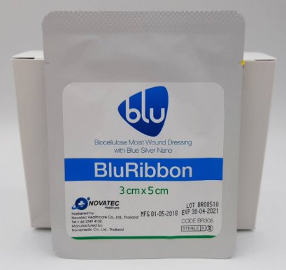 Blu Ribbon 3x5 cm สำหรับแผลที่ติดเชื้อ