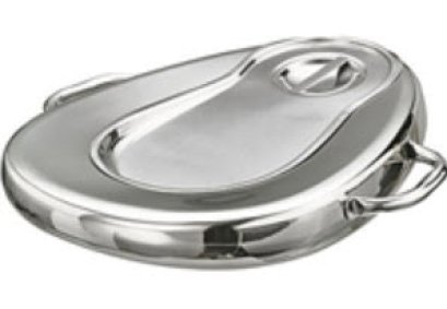 Bed Pan Stainless หม้อนอนสแตนเลสผู้ใหญ่ ยี่ห้อ Magnate พร้อมฝาปิด มีหูหิ้ว