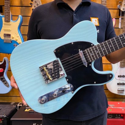 Paul Ray Guitar PTE-1R Ash SOB-SM - Satin Matt Sonic Blue , Rosewood