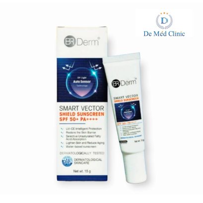 BRDerm Smart Vector Shield Sunscreen SPF 50+ PA++++ กันแดดสูตรน้ำเพื่อบำรุงผิวหน้า เนื้อบางเบา ลดความมันบนใบหน้า ราคาสุดพิเศษ