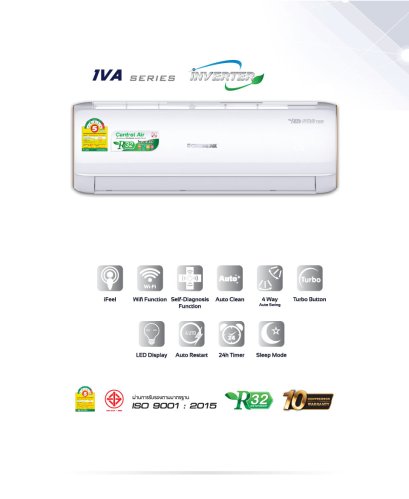แอร์ Central Series Inverter รุ่น CFW-IVJS13 ขนาด 12,800 BTU น้ำยา R32 สินค้าใหม่ปี 2021
