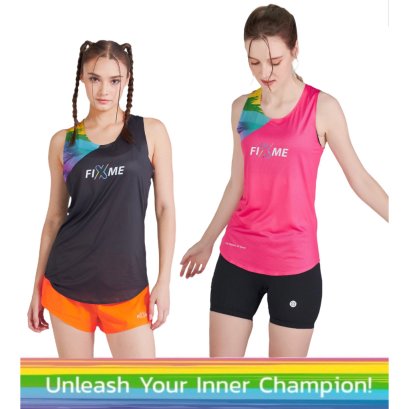 เสื้อกล้ามวิ่งหญิง เสื้อวิ่งหญิง รุ่น rainbow เบามาก ไร้ตะเข็บ