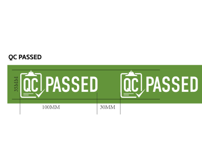 เทปพิมพ์ลาย QC PASSED