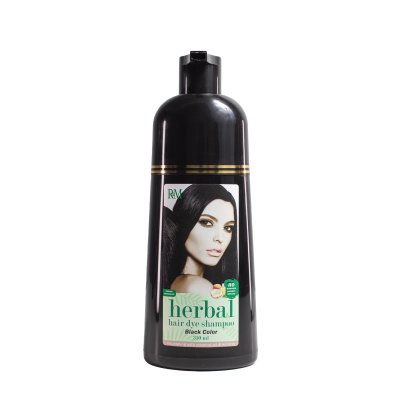 แชมพูปิดผมขาวสีดำ R&M Herbal Hair Dye Shampoo Black Color 350ml