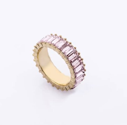 Signature Crystal Ring ( Light pink )