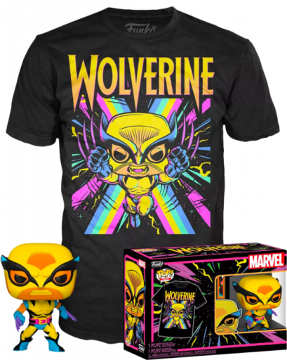 Funko Pop! Tee Box Set : Blacklight X-men Wolverine