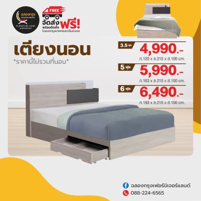 เตียงนอน 3.5, 5, 6 ฟุต