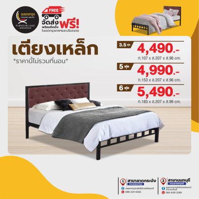 เตียงเหล็กขนาด 3.5, 5, 6 ฟุต