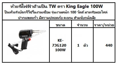 หัวแร้งไฟฟ้าด้ามปืน TW ตรา King Eagle 100W