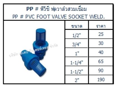 วาล์วอุตสาหกรรม, วาล์วน้ำ, วาล์วสตีม, ฟิตติ้ง, อุปกรณ์ข้อต่อ, สตีม ประปา, พีวีซี ฟุตวาล์วสวมเชื่อม