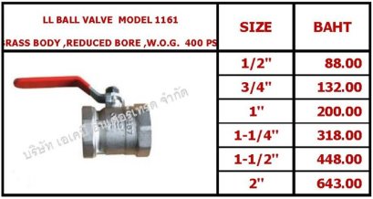 LL BALL VALVE  MODEL 1161