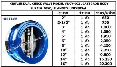  KISTLER DUAL CHECK VALVE MODEL #DCV-603