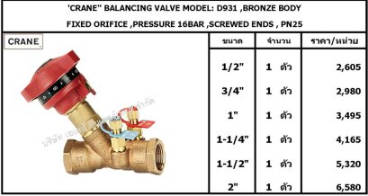 ''CRANE'' BALANCING VALVE MODEL: D931 ,BRONZE BODY