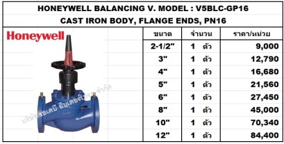 HONEYWELL BALANCING VALVE MODEL : V4BLC-GP16