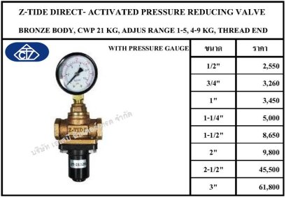 Z-TIDE  PRESSURE REDUCING  ทองเหลือง